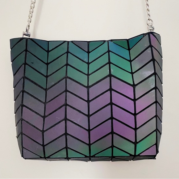 Issey Miyake Bao Bao Multicolor Geometric Zip Pouch Clutch Crossbody Bag - Picture 3 of 11